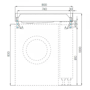 Раковина Aquaton Рейн 80 графит 1A72113KRW210 80х50 см