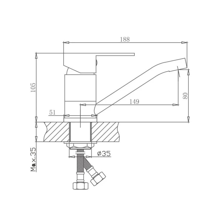 Смеситель для кухни Haiba HB45802