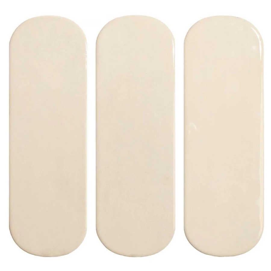 Плитка настенная DNA Tiles Calema Oval White Gloss глянцевая белая 136310 16х5,2 см