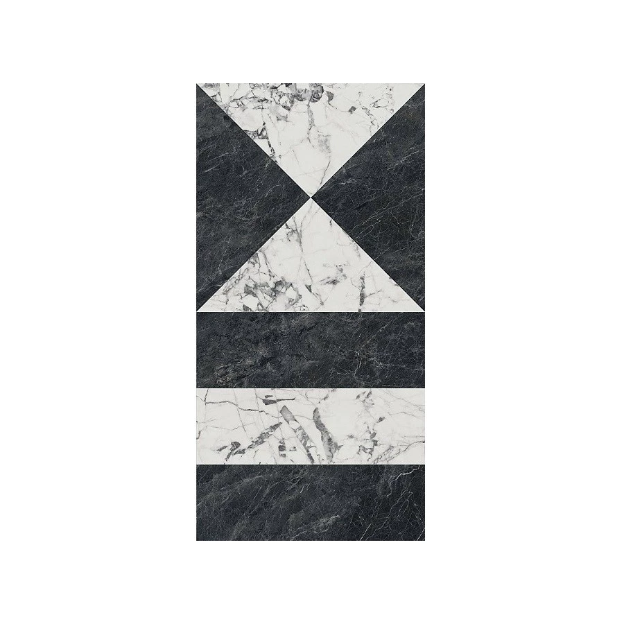 Керамогранит Kerama Marazzi Бьянко Неро полуглянцевый белый чёрный SG565422R 119,5х60 см