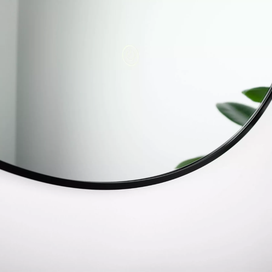 Зеркало Fixsen led с подсветкой круглое черное FX-1060B 60х60 см