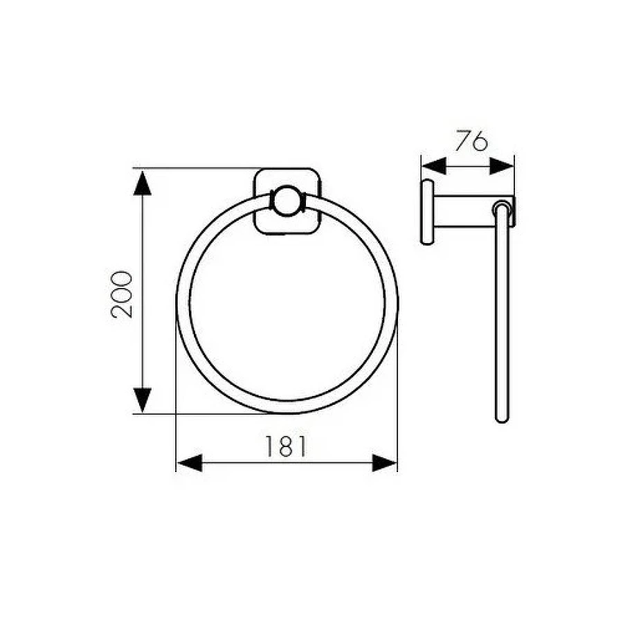 Держатель полотенца круглый Kaiser хром цинк KH-1701 65х18 см