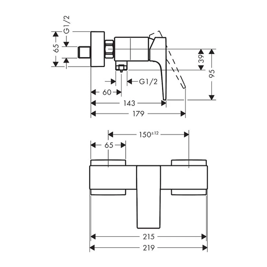 Смеситель для душа Hansgrohe Metropol керамический картридж полированное золото 32560990
