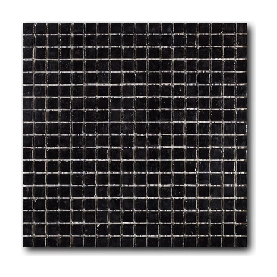 Мозаика из натурального камня Art&Natura Equilibrio сетка 15x15 глянцевая черная 014-1 30х30 см