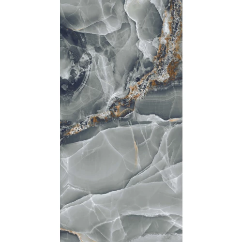 Керамогранит A-Ceramica Onyx Black High Glos 9 мм глянцевый серый 120х60 см