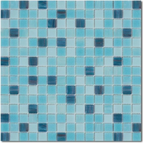 Стеклянная мозаика Rose Mosaic Aquatica Oriental R+ 2x2 смесь глянцевая голубая rose-oriental 32,7x32,7 см