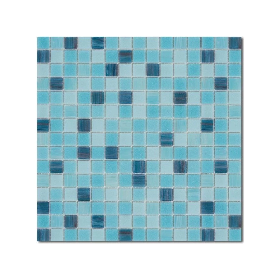 Стеклянная мозаика Rose Mosaic Aquatica Oriental R+ 2x2 смесь глянцевая голубая rose-oriental 32,7x32,7 см