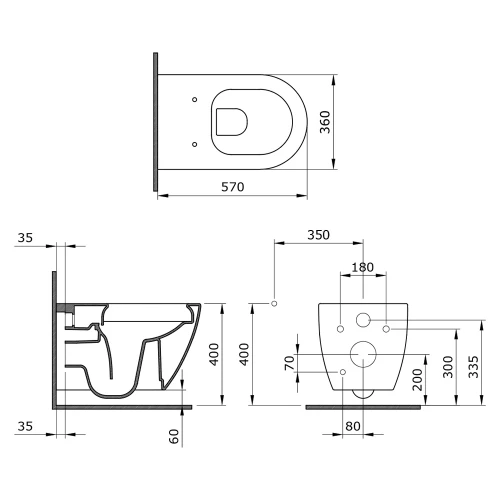 Унитаз подвесной Bocchi Venezia Rimless с бидеткой черный 1295-005-0128