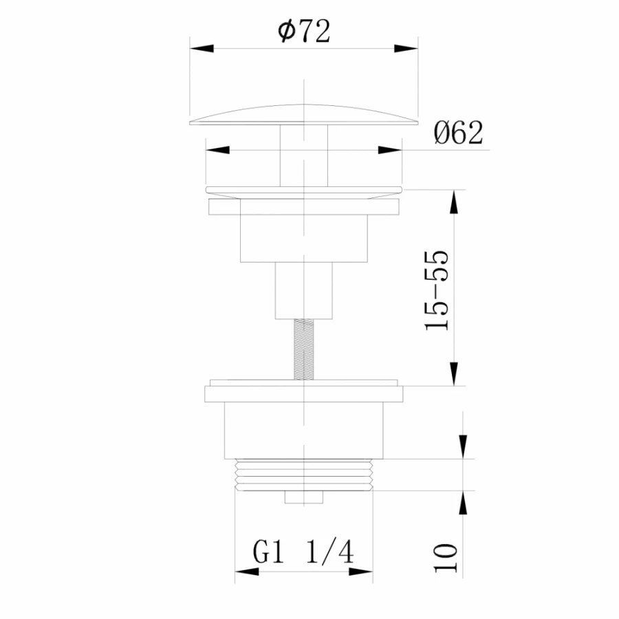 Донный клапан Abber с переливом розовое золото AF0012RG
