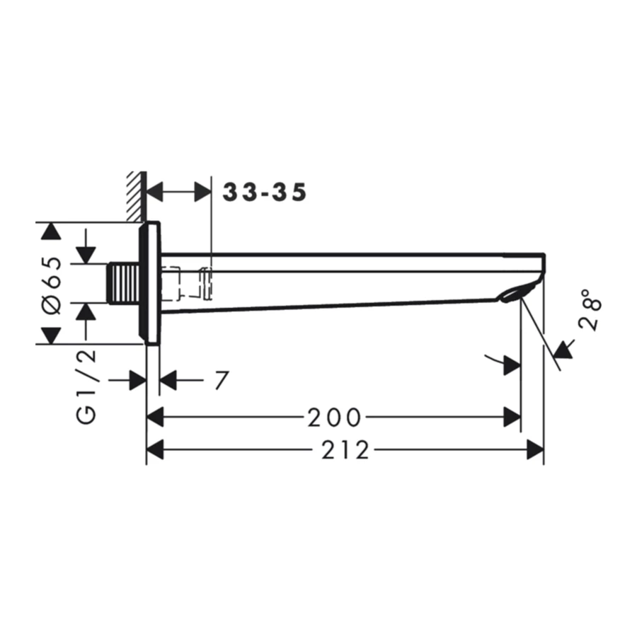 Излив для ванны Hansgrohe Rebris S 72430000