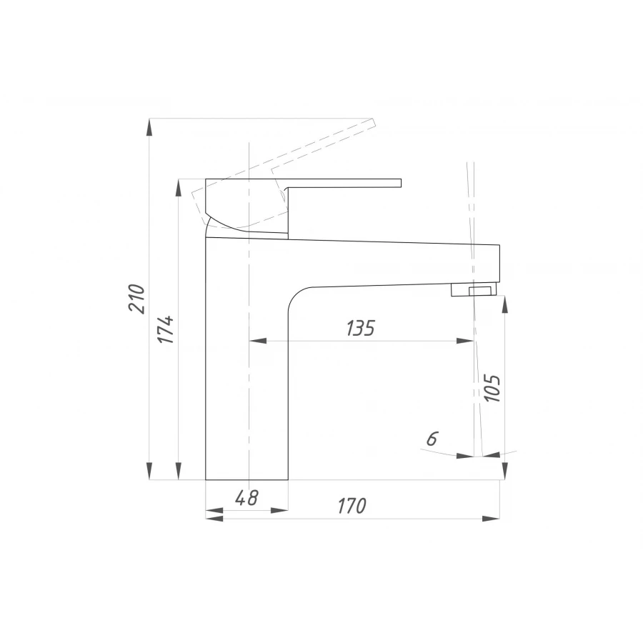 Смеситель для раковины ПСМ-Профсан Серия-700 PSM-700-5 тип См-УмОЦБА хром