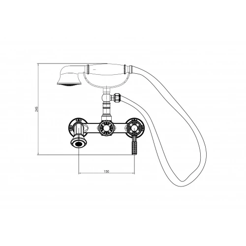 Смеситель для ванны с душем Milacio Vitoria MC.300.BBR чёрная бронза