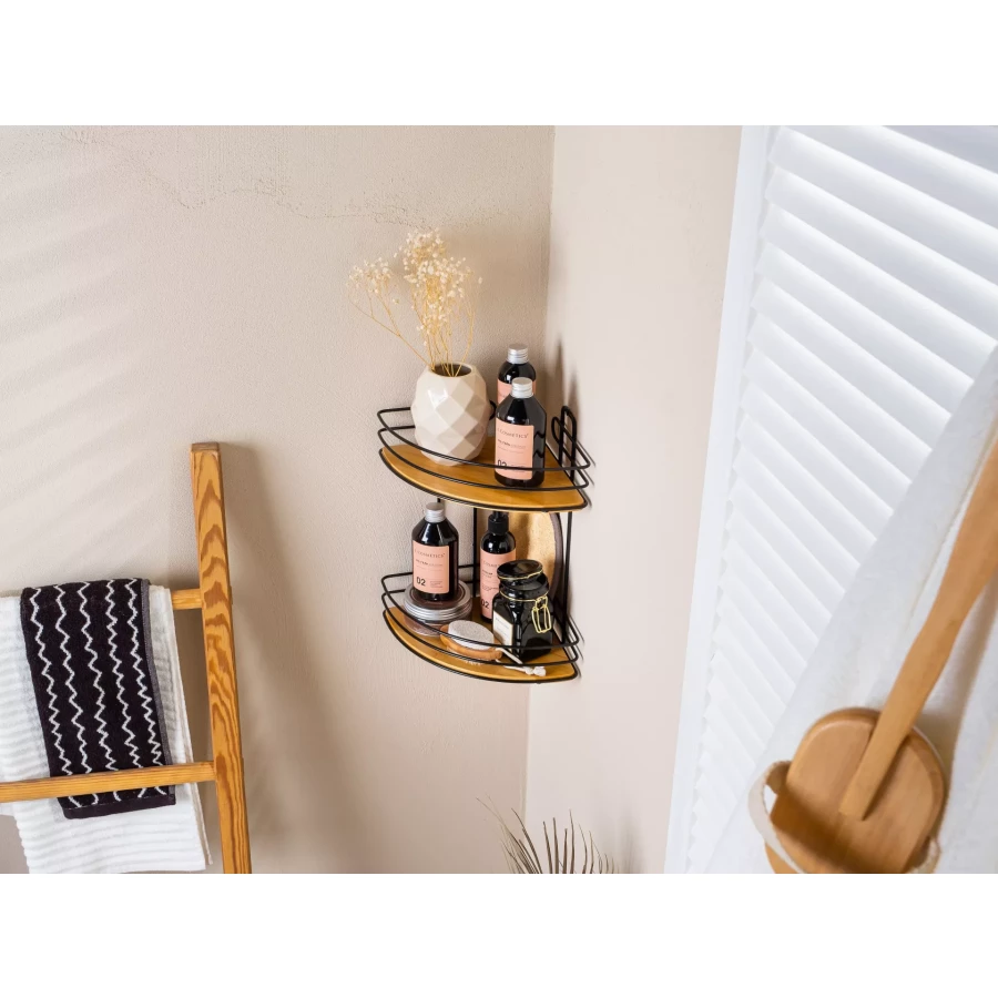 Полка угловая ЧМЗ 501-005-12 черный 21,8х21,8х32,8 см