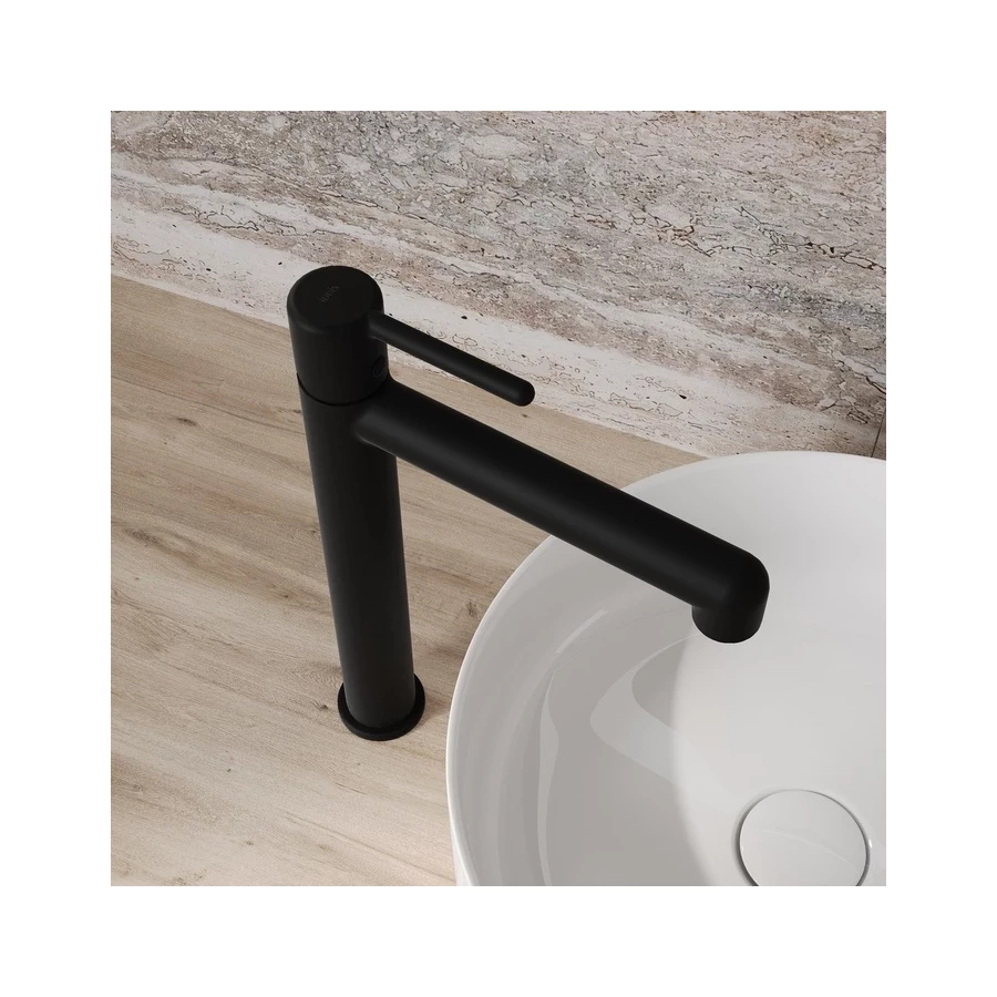 Cмеситель Iddis Aiger для настольного умывальника черный матовый AIGBL01i01