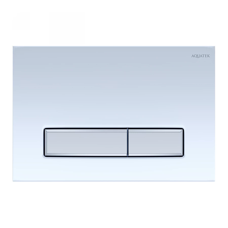Панель смыва Aquatek Slim 009A-2 Белая глянец клавиша прямоугольная хром KDI-0000030