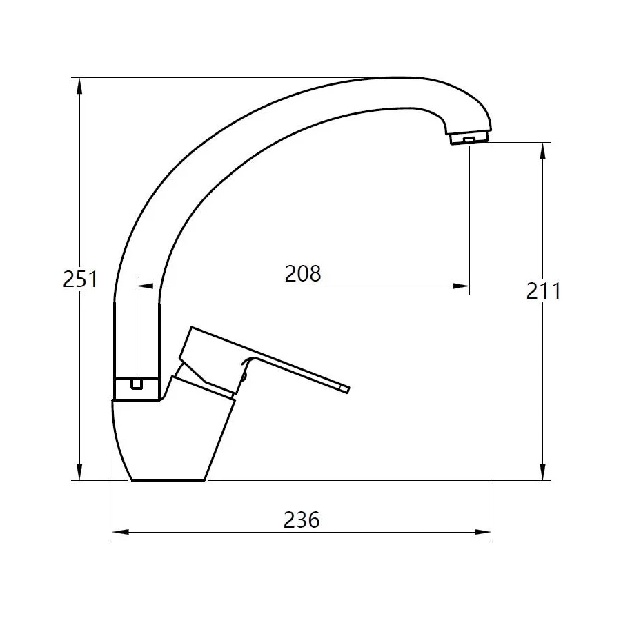 Смеситель Voda Drop для кухни хром DP03