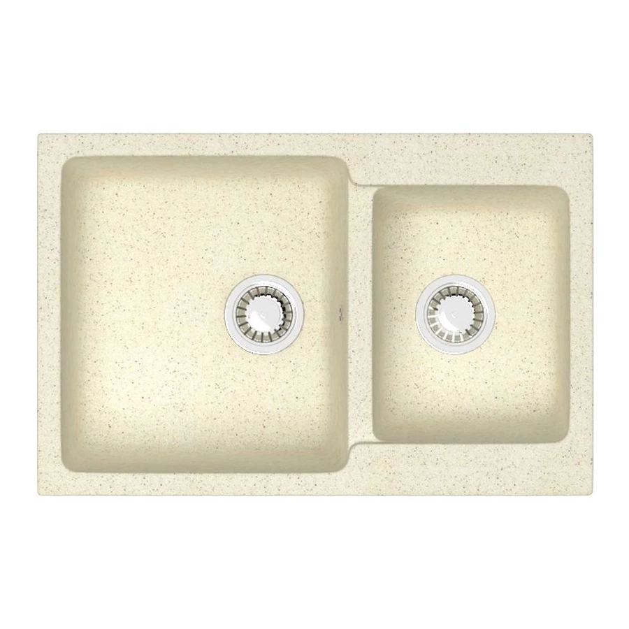 Кухонная мойка Azario Grand двойная искусственный мрамор цвет бежевый CS00079902 76.5х50х19 см