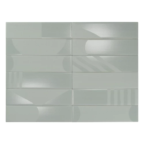 Плитка настенная Smile Tile Ривера Фог / Rivera Fog матовая зеленая 46773677 30х7,5 см