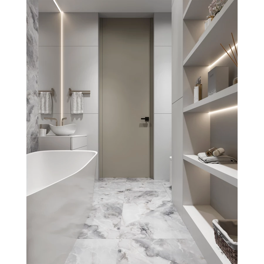 Керамогранит Arcadia Ceramica Invisible Onyx Grey Full Polished серый FP1026-A 120х60 см