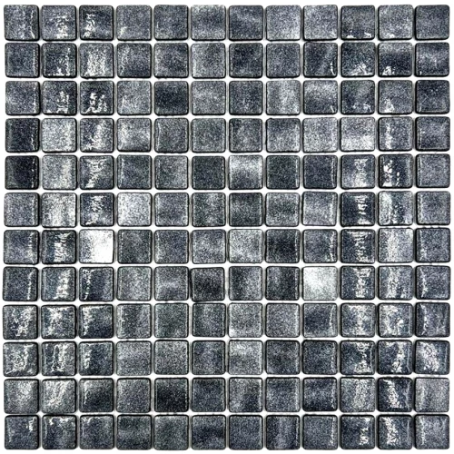 Мозаика Bonaparte Стеклянная мозаика Atlantis Iron 24х24 глянцевая серая 31,5х31,5 см