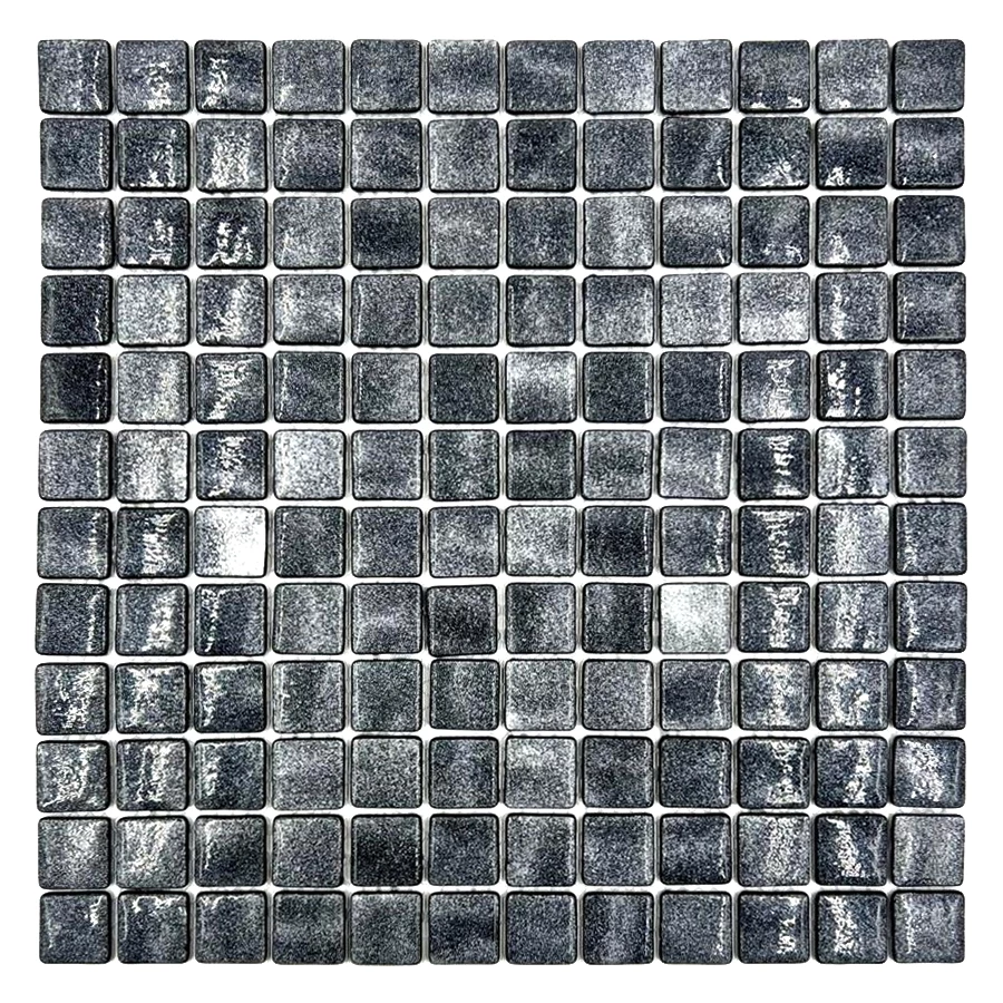 Мозаика Bonaparte Стеклянная мозаика Atlantis Iron 24х24 глянцевая серая 31,5х31,5 см