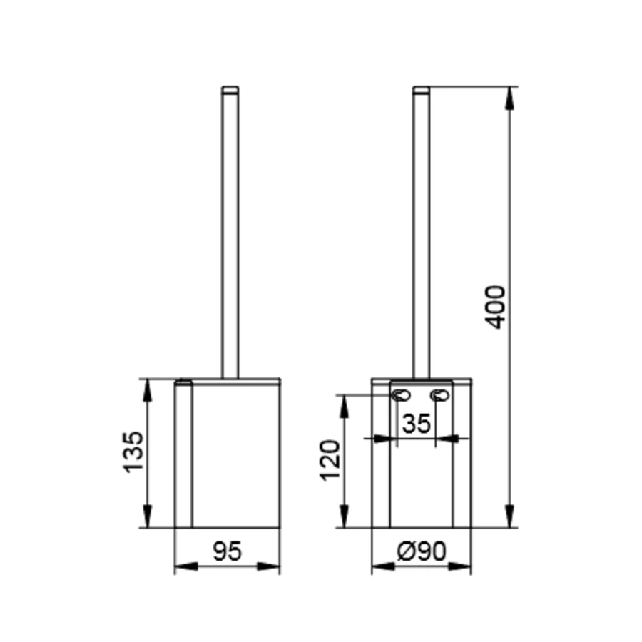 Туалетный гарнитур Keuco Plan в комплекте с черной пластиковой колбой ершом с ручкой и запасной головкой ершика черный 14972370200