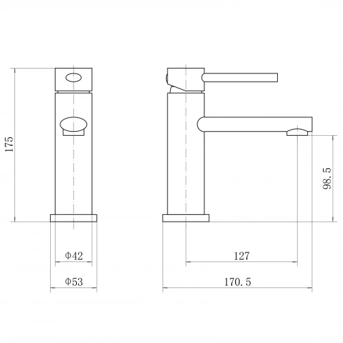 Смеситель Fashun для умывальника черный A51134-17