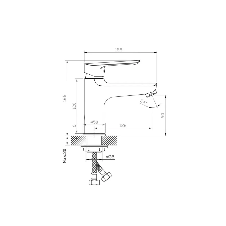 Смеситель для раковины Esko Lagos Black LG26B
