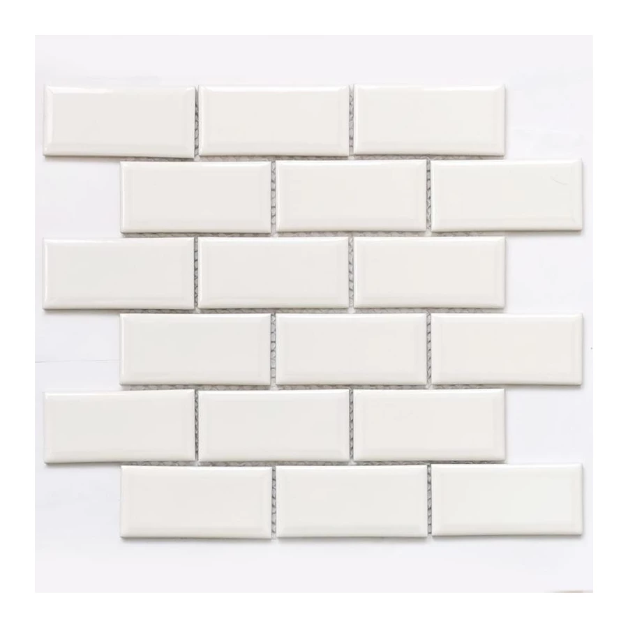Мозаика Bonaparte Керамогранитная мозаика Brick White 95х45 глянцевая белая 292х287,5 см