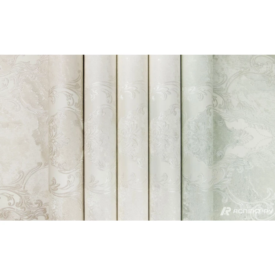 Обои флизелиновые Аспект Бриджит зеленые 70641-17 1,06х10,05 м