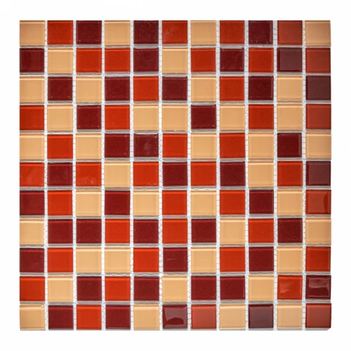 Мозаика из стекла Pixel mosaic Crystal Glass чип 25х25 мм сетка Pix008 30х30 см