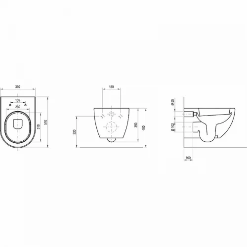 Унитаз подвесной Ravak Uni Chrome без крышки-сиденья X01516