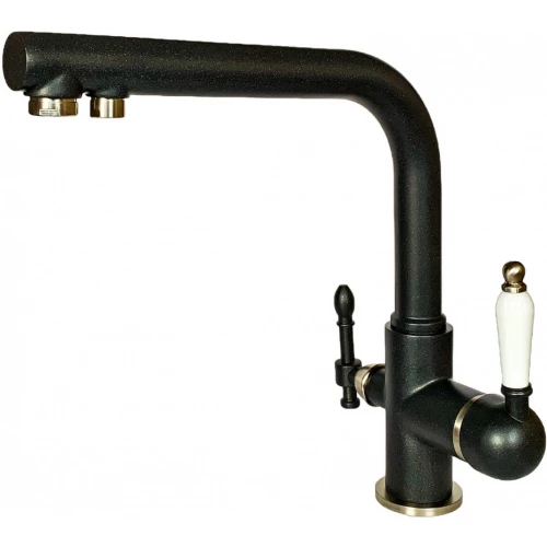 Смеситель с подключением фильтра 2в1 Milacio Castellon Ceramic антрацит/сатин MC.512.ASN