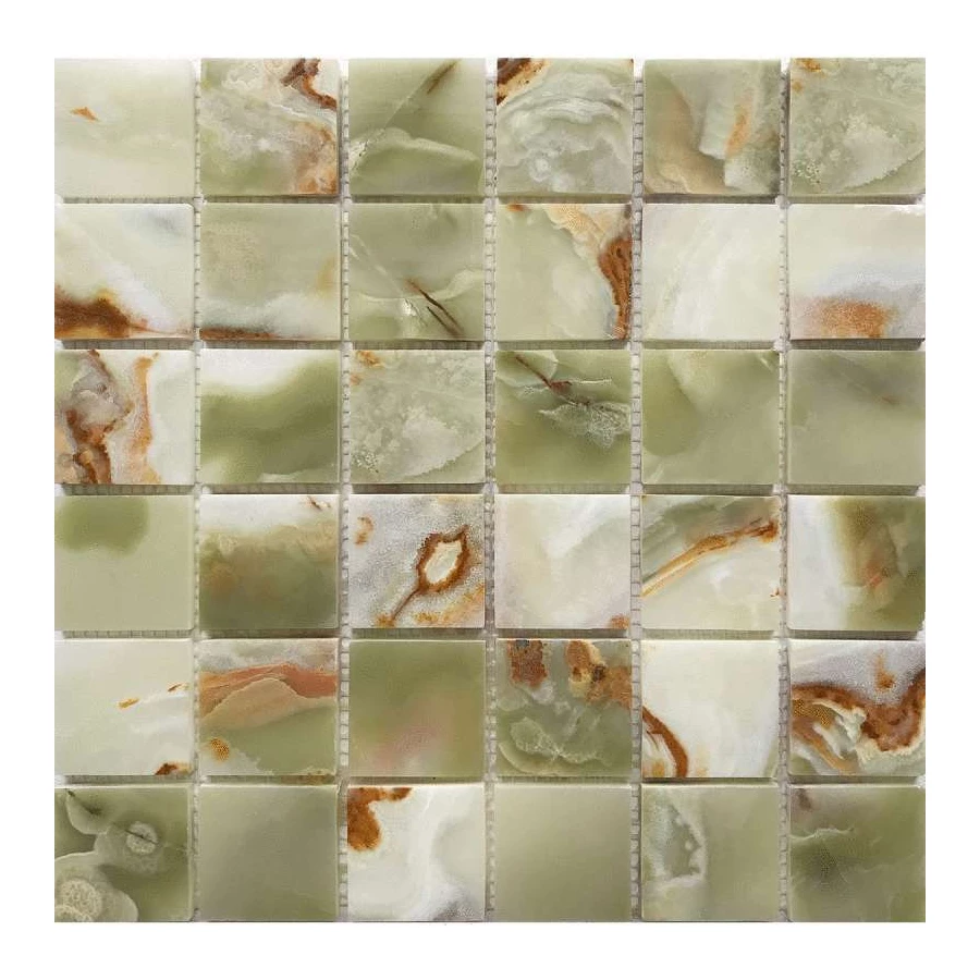 Мозаика Starmosaic натуральный мрамор Green Onyx зеленый 30,5х30,5 см