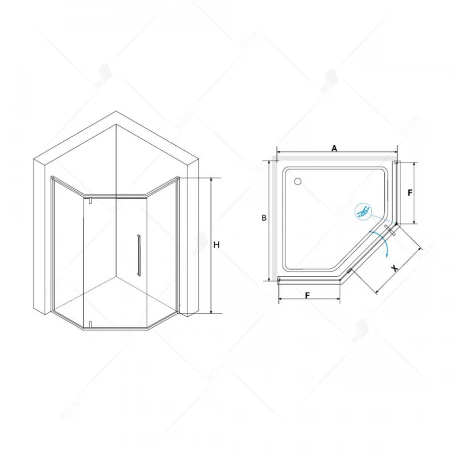 Душевой уголок RGW SV-81B Прозрачное 32328100-14 100х100 см