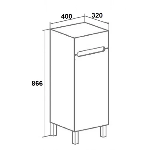 Полупенал Runo Парма 40 правый 00-00001049 40x86.6 см