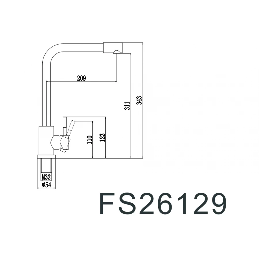 Смеситель для кухонной мойки Fmark FS26129 сатин