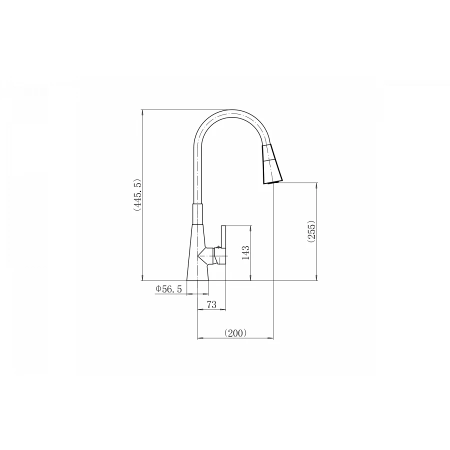 Смеситель для кухни Fashun с гибким изливом Хром A4153+B16