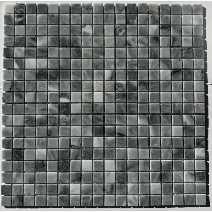 Мозаика Pixel mosaic Мрамор Ice Grey чип 15х15 мм сетка Полированная PIX 334 30,5х30,5 см