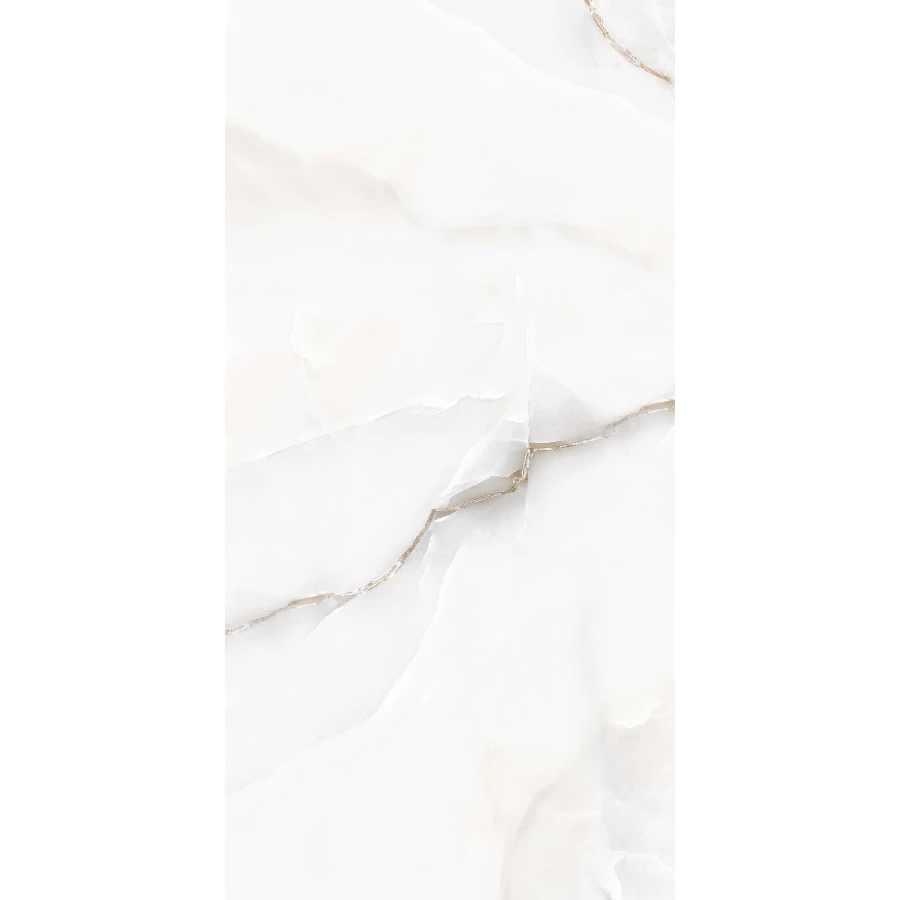 Керамогранит lamore Ceramic Gloss 60х120 Onyx Bianco глянцевый белый 60/120-045 120х60 см