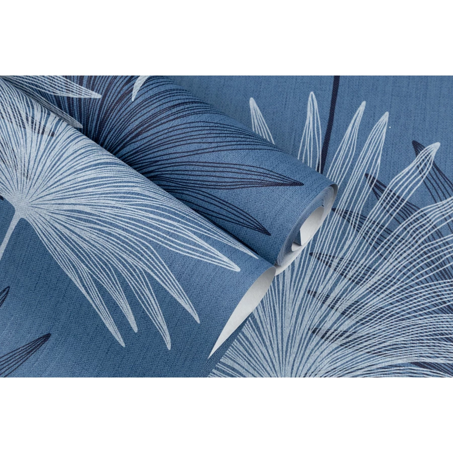 Обои флизелиновые Palitra Home HomeColor Palma синие HC72073-61 1,06х10,05 м