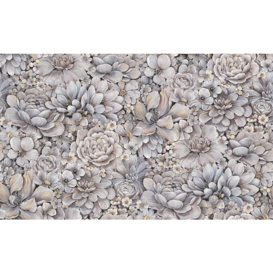 Обои винил на флизелине Marburg Floralia Синий Фиолетовый Бежевый Черный 33905 10,05x1,06 м