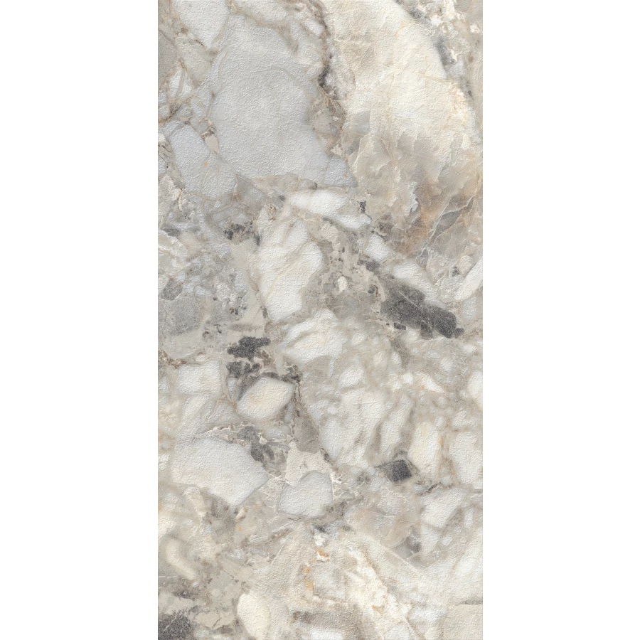 Керамогранит Creanza Aragonite White Shape+Glue Art 3D-глазурь матовый серый SH1001-G 120х60 см