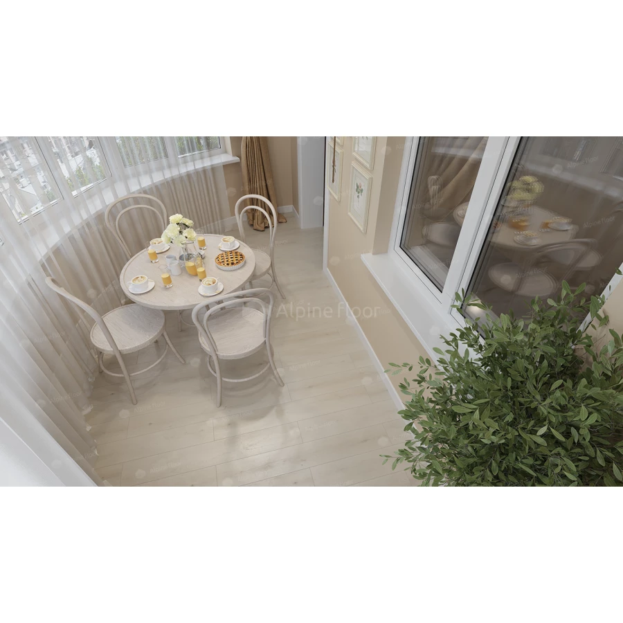 Каменный SPC ламинат Alpine Floor Grand Sequoia синхронное тиснение Гиперион ECO 11-25 43 класс 4 мм 2.232 кв.м 122х18.3 см