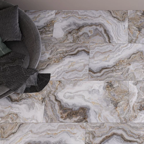 Керамогранит Neodom Luxury Arabesque Grey Polished глянцевый серый N20352 120x60 см