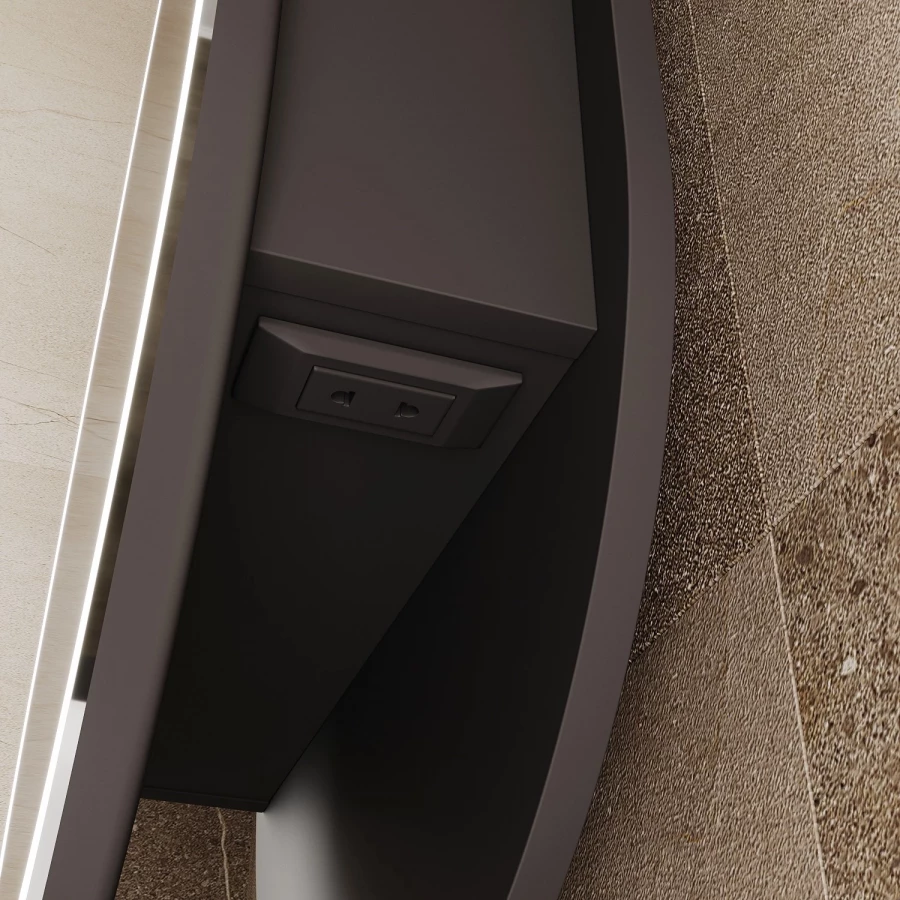 Зеркало-шкаф Silver Mirrors сенсорный выключатель Soho-BLACK LED-00002613 50x100 см