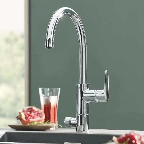 Смеситель для кухни с функцией фильтрации Grohe Blue Pure Baucurve хром 30385000