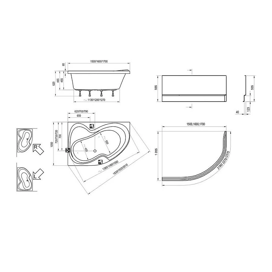 Ванна Ravak Rosa II L CM21000000 160x105 см