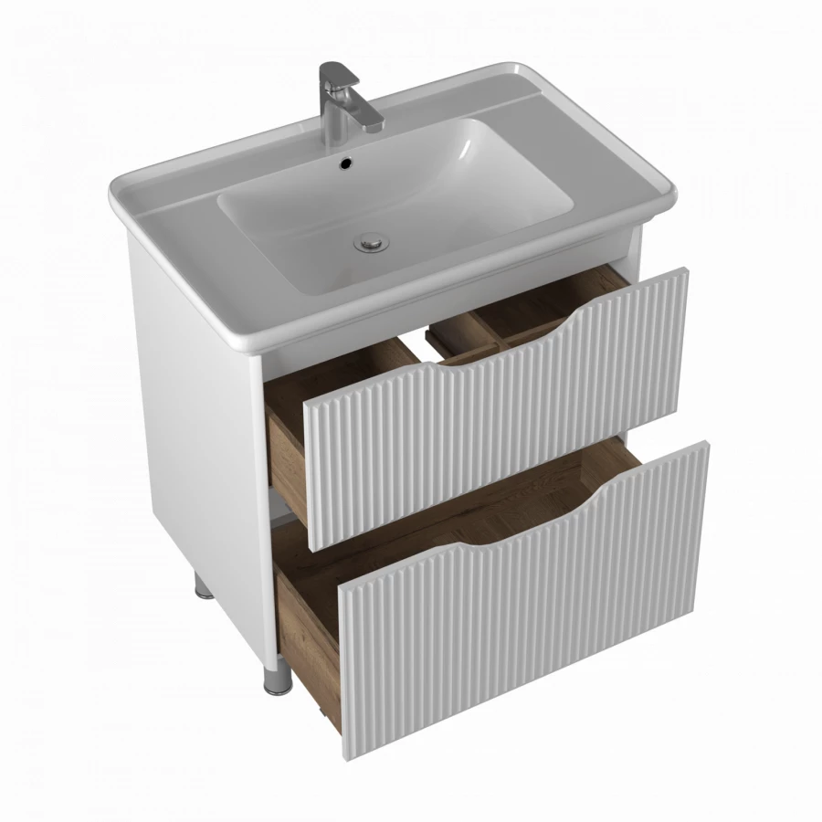 Тумба Briz Монблан Т8-85 напольная глянцевая белая 85 см