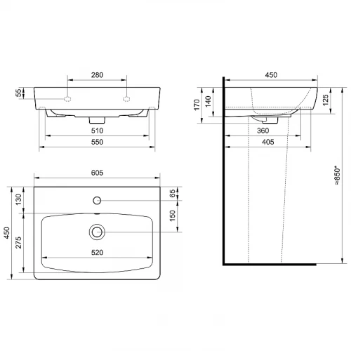 Умывальник Santek Нео 60 1.WH30.2.186
